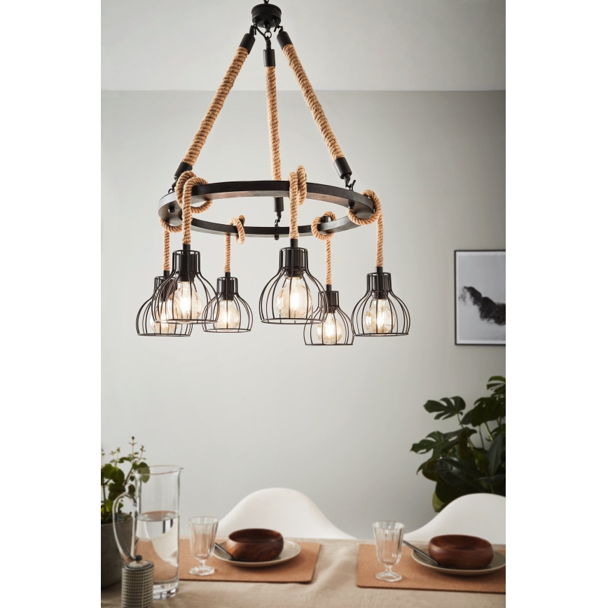 Eglo - Lustr na řetězu 6xE27/28W/230V
