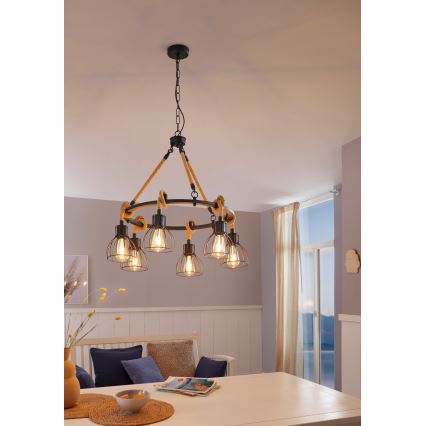 Eglo - Lustr na řetězu 6xE27/28W/230V