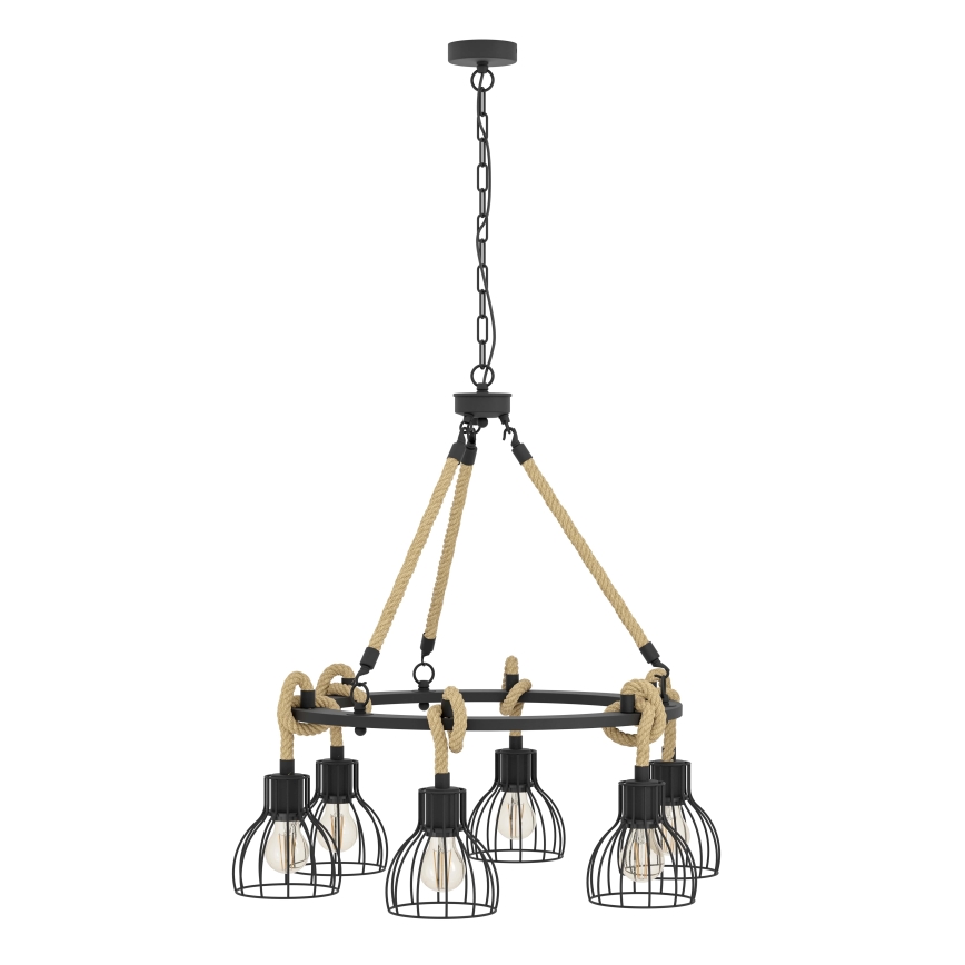 Eglo - Lustr na řetězu 6xE27/28W/230V