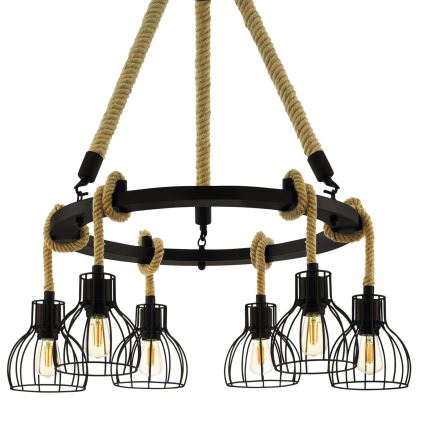 Eglo - Lustr na řetězu 6xE27/28W/230V