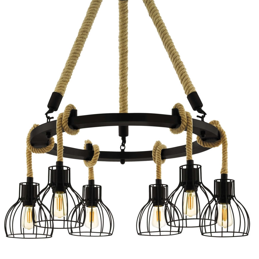 Eglo - Lustr na řetězu 6xE27/28W/230V