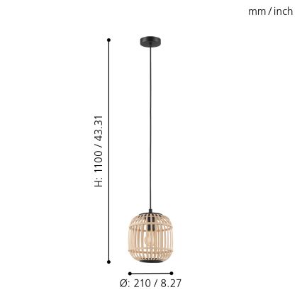 Eglo 43231 - Lustr na lanku BORDESLEY 1xE27/28W/230V pr. 210mm