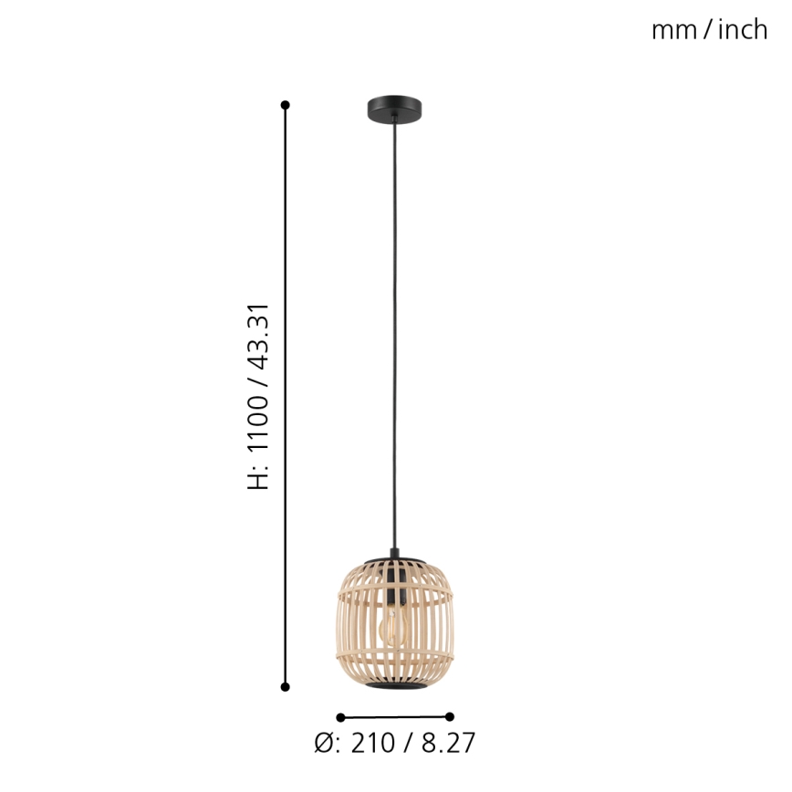 Eglo 43231 - Lustr na lanku BORDESLEY 1xE27/28W/230V pr. 210mm