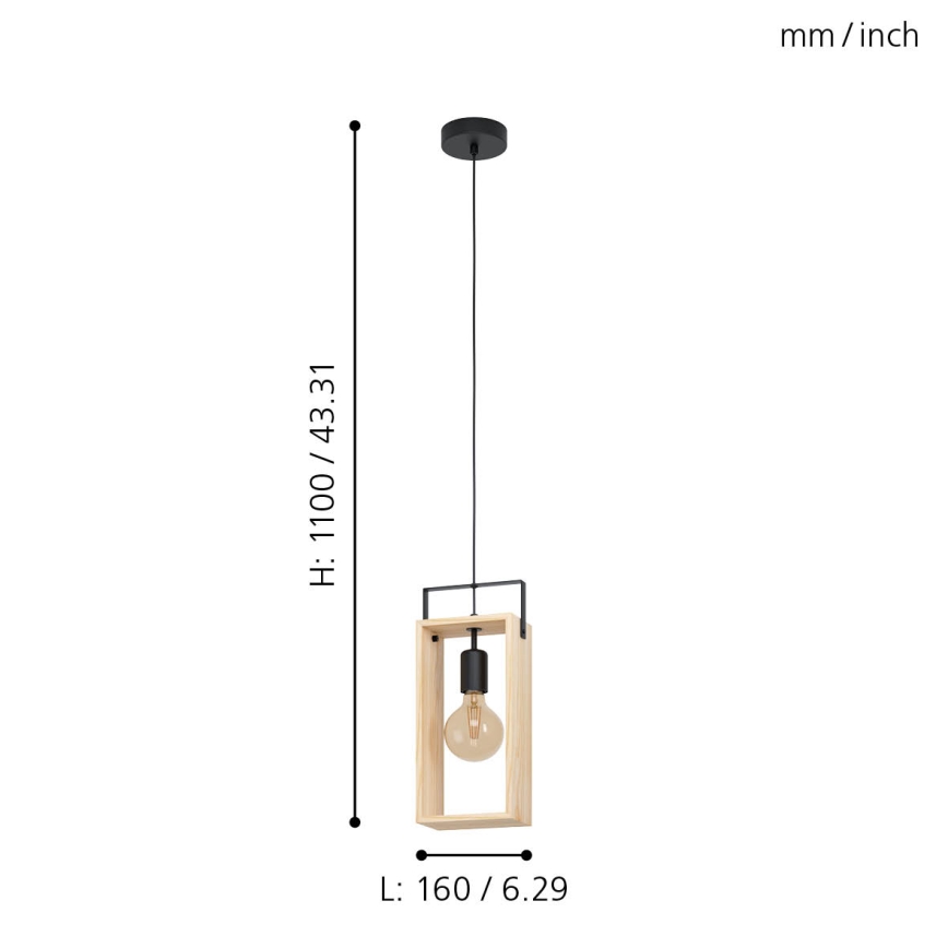 Eglo - Lustr na lanku 1xE27/40W/230V
