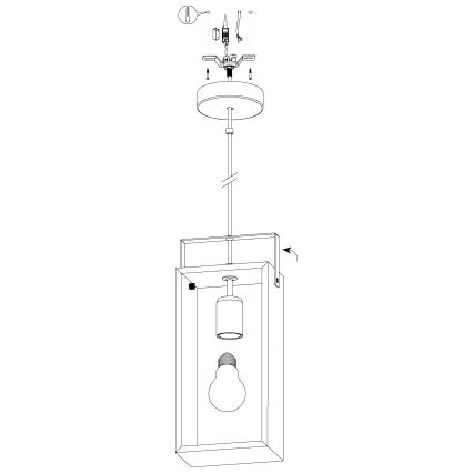 Eglo - Lustr na lanku 1xE27/40W/230V
