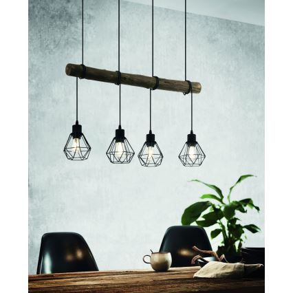 Eglo 43476 - LED Lustr na lanku HORNINGTOPS 4xE27/8W/230V