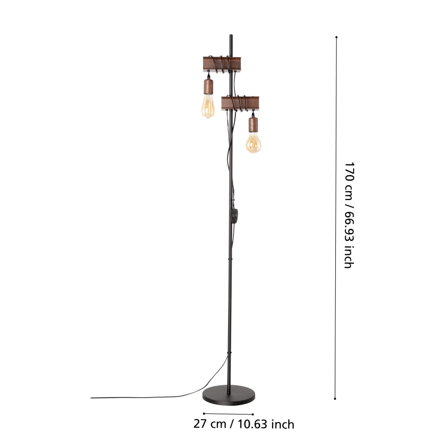 Eglo - Stojací lampa TOWNSHEND 2xE27/10W/230V