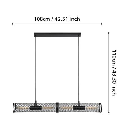 Eglo - Lustr na lanku 4xE27/40W/230V