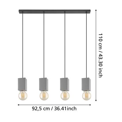 Eglo - Lustr na lanku 4xE27/40W/230V