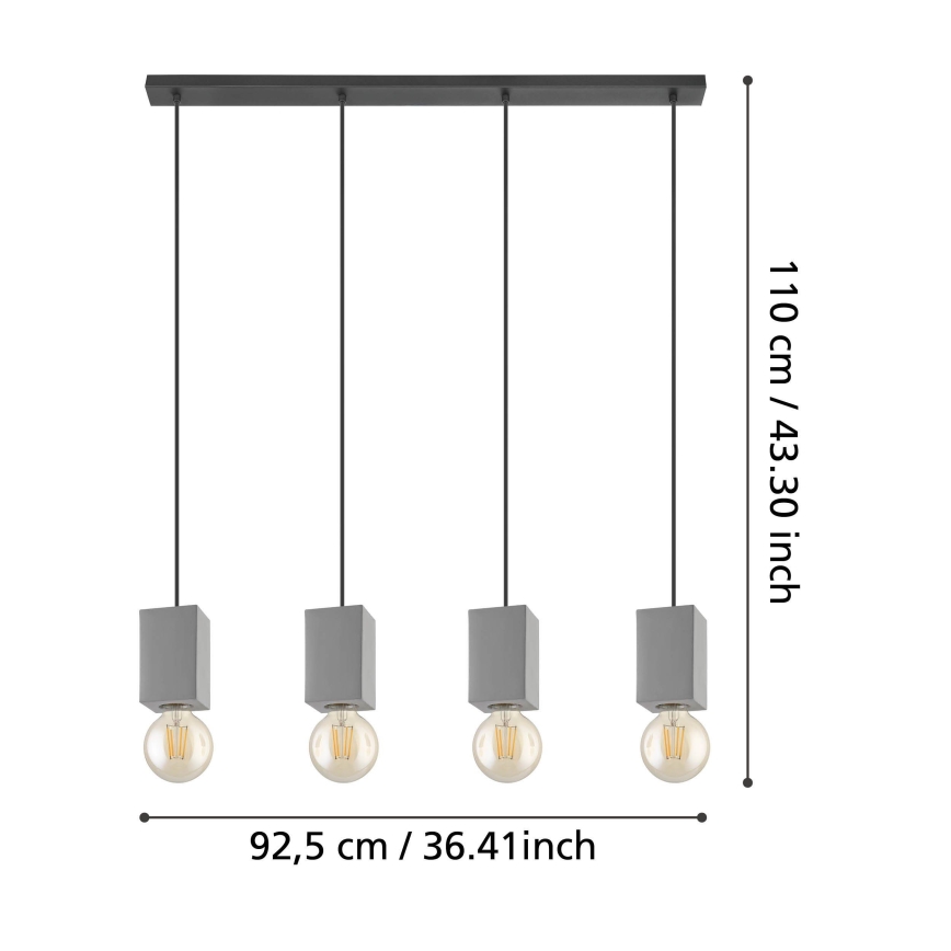 Eglo - Lustr na lanku 4xE27/40W/230V