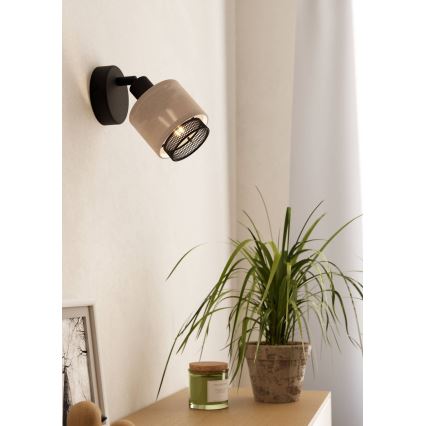 Eglo - Nástěnné bodové svítidlo 1xE14/40W/230V černá/béžová