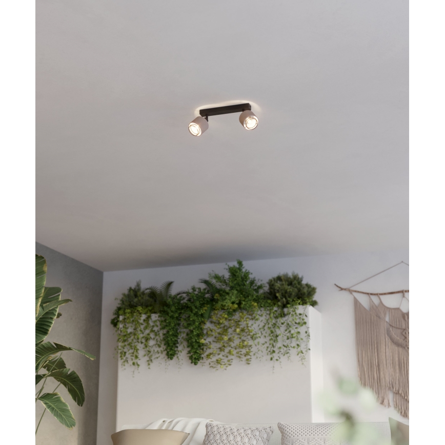 Eglo - Nástěnné svítidlo 2xE14/40W/230V černá/béžová