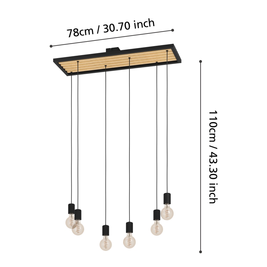 Eglo - Lustr na lanku 6xE27/40W/230V