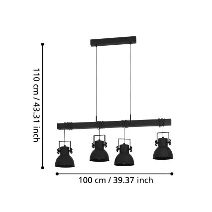 Eglo - Lustr na lanku 4xE27/40W/230V