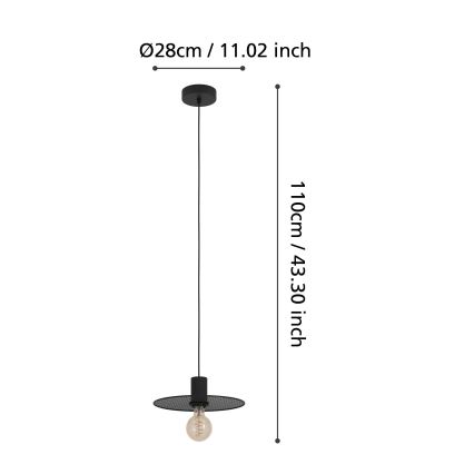 Eglo - Lustr na lanku 1xE27/40W/230V