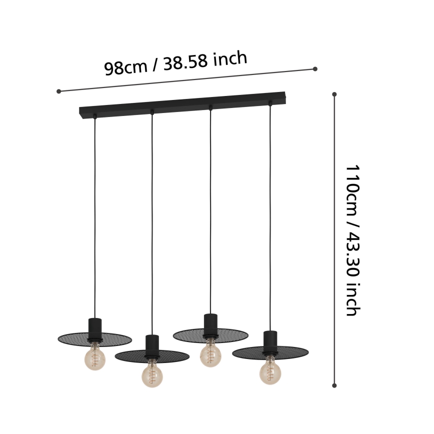 Eglo - Lustr na lanku 4xE27/40W/230V