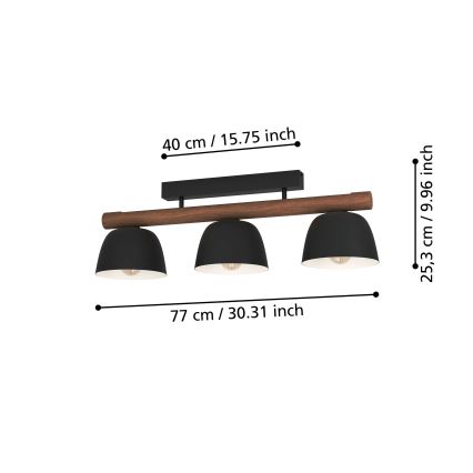 Eglo - Přizasezý lustr 3xE27/40W/230V