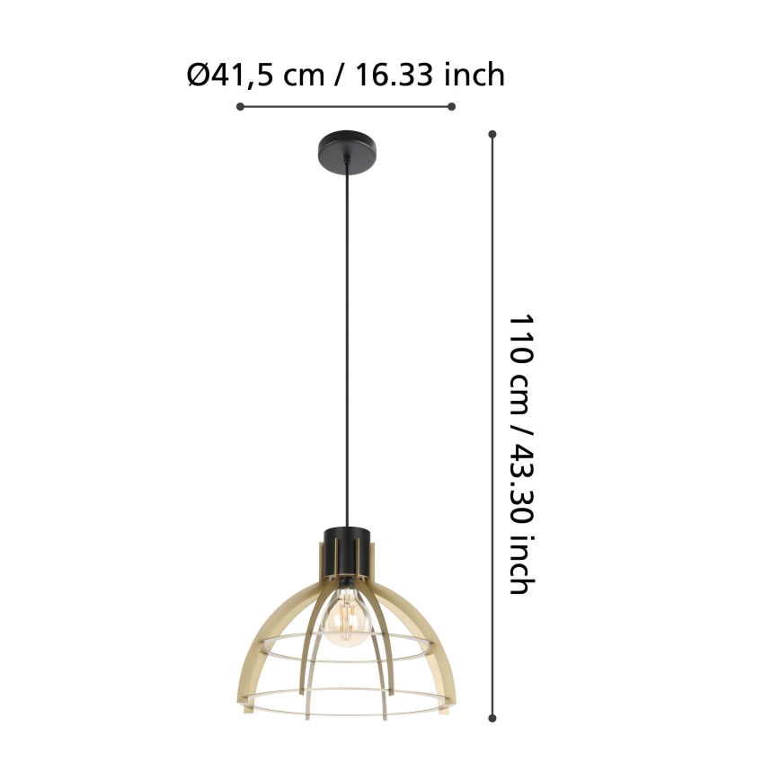 Eglo - Lustr na lanku 1xE27/40W/230V zlatá