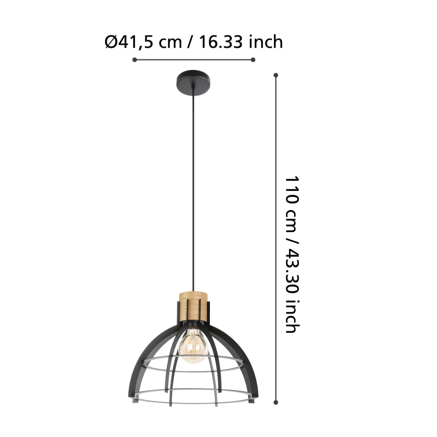 Eglo - Lustr na lanku 1xE27/40W/230V černá