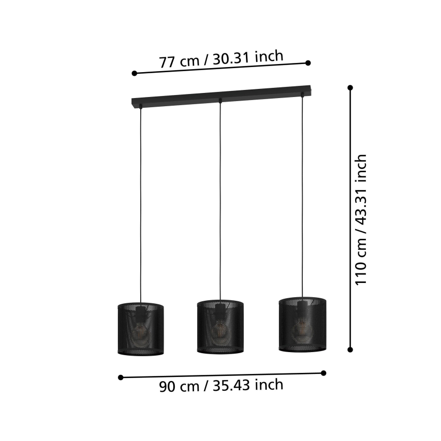 Eglo - Lustr na lanku 3xE27/40W/230V