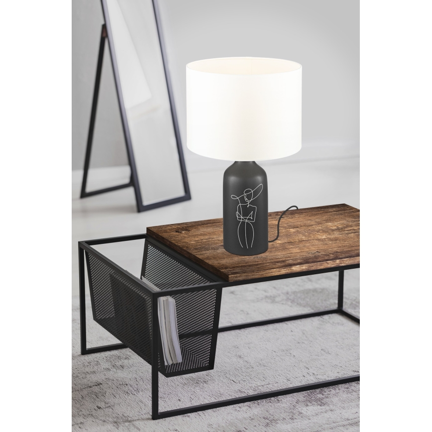 Eglo - Stolní lampa 1xE27/40W/230V bílá/černá