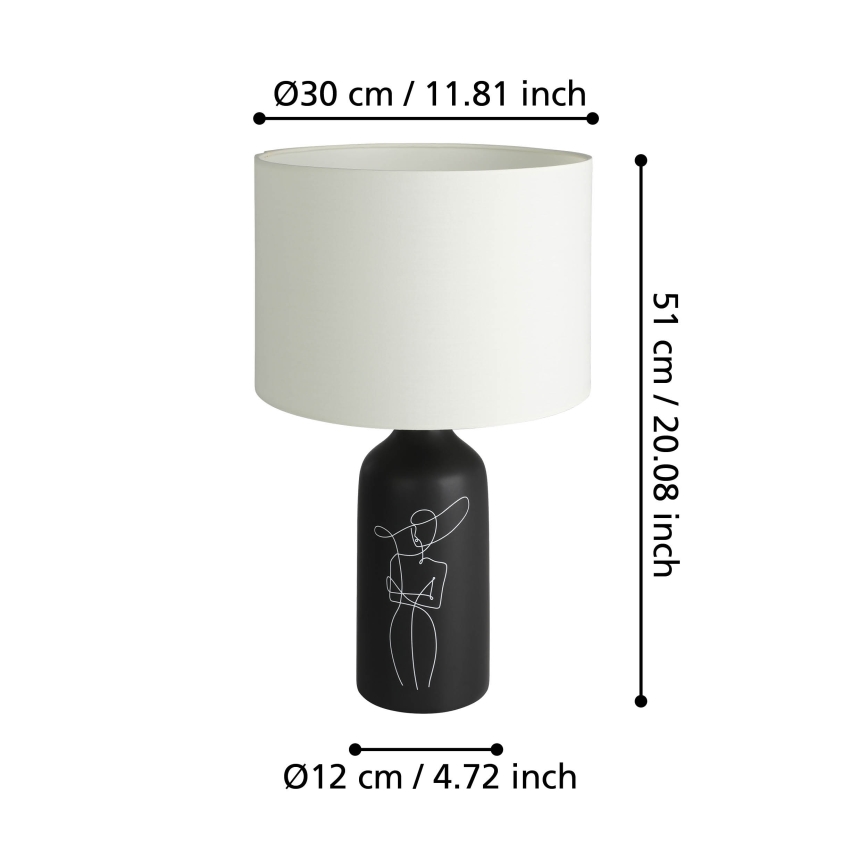 Eglo - Stolní lampa 1xE27/40W/230V bílá/černá