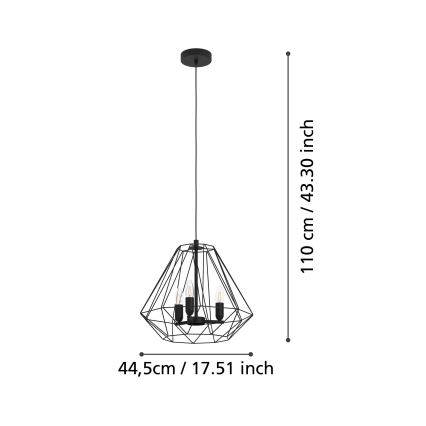 Eglo - Lustr na lanku 3xE14/40W/230V