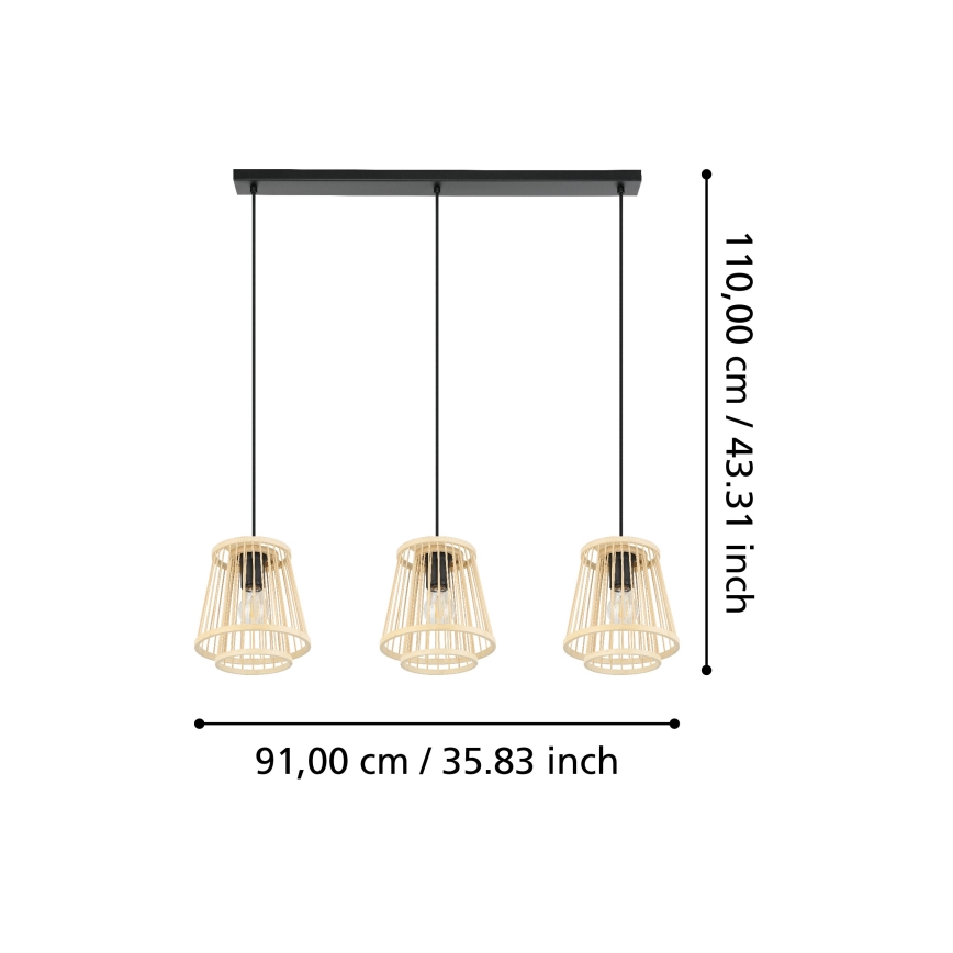 Eglo - Lustr na lanku 3xE27/40W/230V