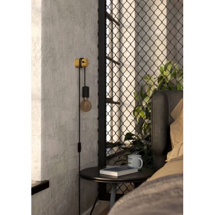 Eglo - Nástěnná lampa 1xE27/13W/230V černá/béžová