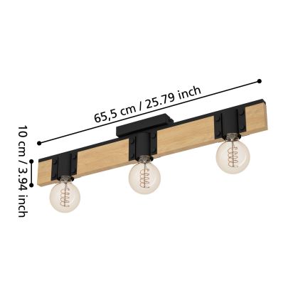 Eglo - Stropní svítidlo 3xE27/40W/230V