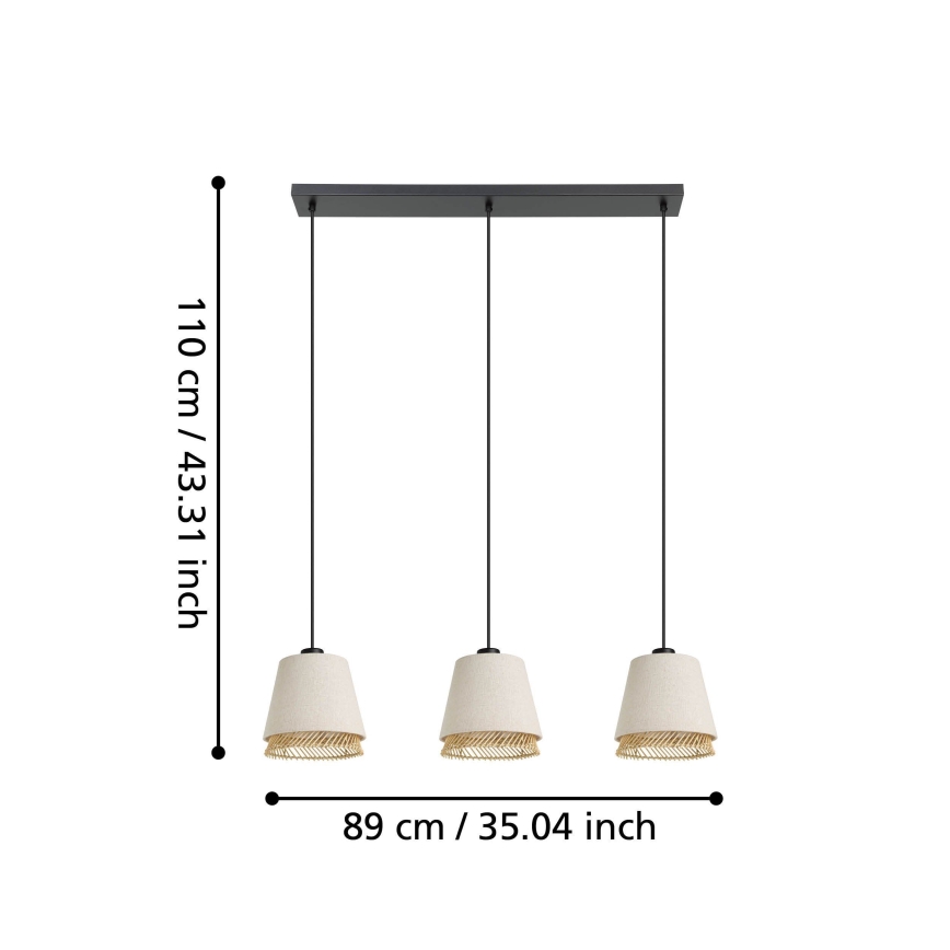 Eglo - Lustr na lanku 3xE27/40W/230V