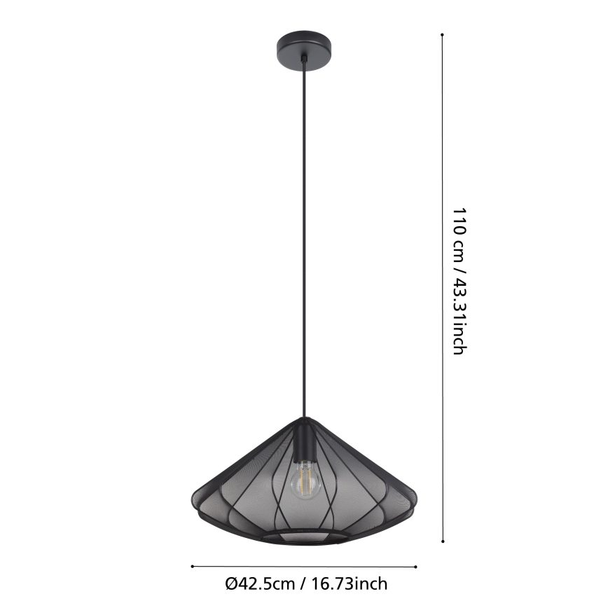 Eglo - Lustr na lanku 1xE27/40W/230V pr. 42,5 cm černá