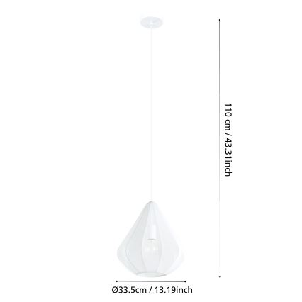 Eglo - Lustr na lanku 1xE27/40W/230V pr. 33,5 cm bílá