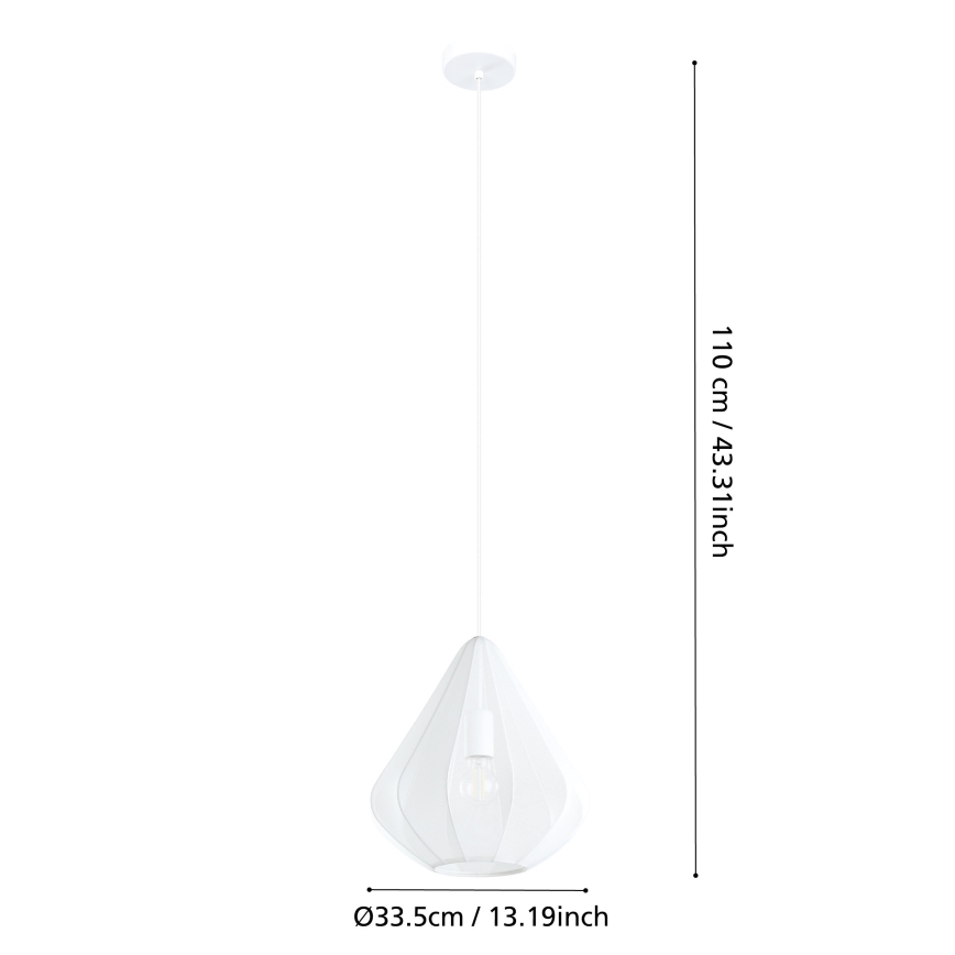Eglo - Lustr na lanku 1xE27/40W/230V pr. 33,5 cm bílá