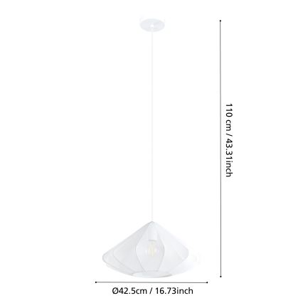 Eglo - Lustr na lanku 1xE27/40W/230V pr. 42,5 cm bílá