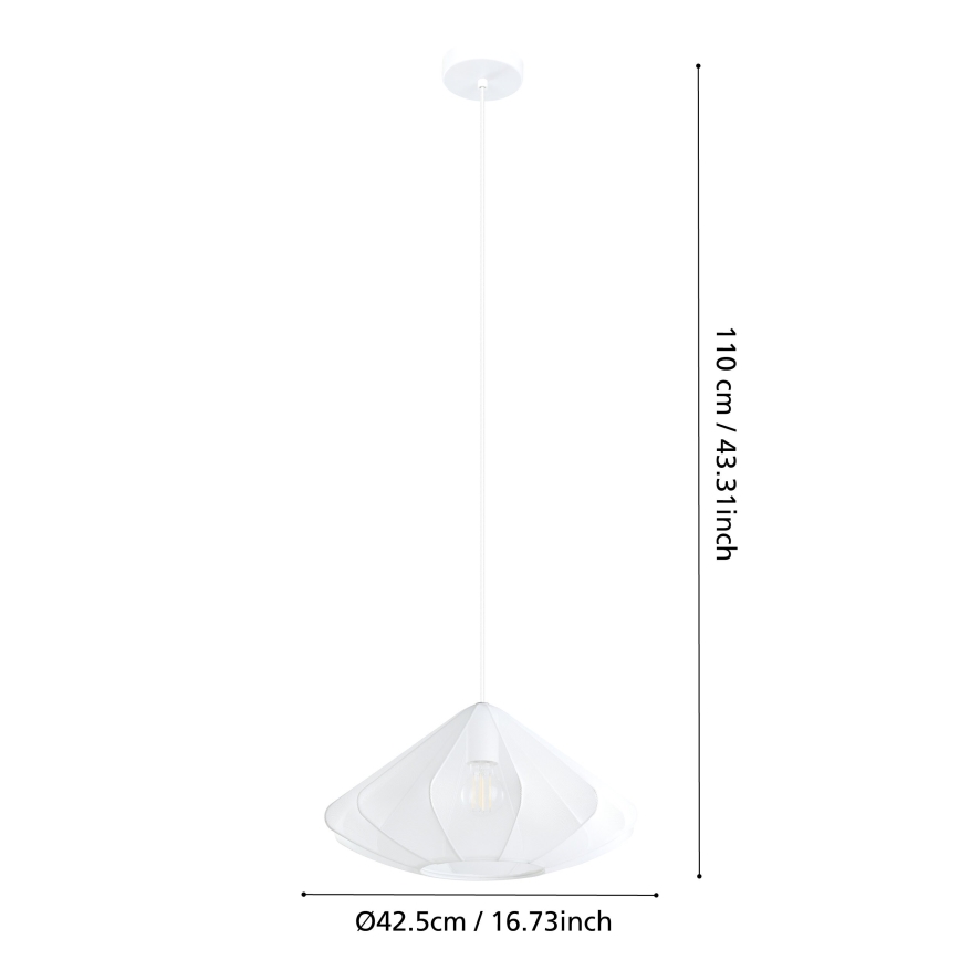 Eglo - Lustr na lanku 1xE27/40W/230V pr. 42,5 cm bílá