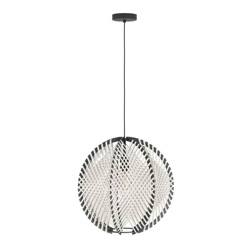 Eglo - Lustr na lanku 1xE27/40W/230V pr. 48 cm bílá/černá