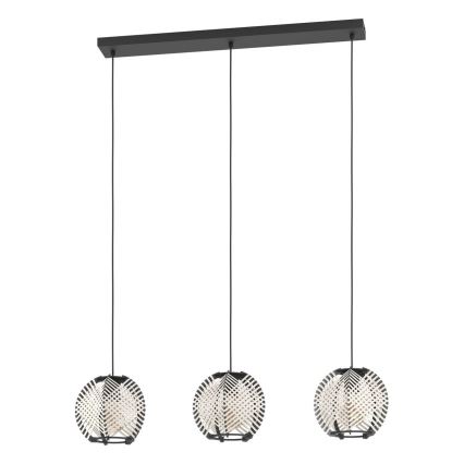 Eglo - Lustr na lanku 3xE27/40W/230V bílá/černá