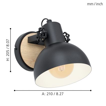 Eglo - Nástěnné svítidlo 1xE27/28W/230V