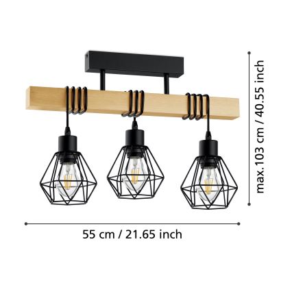 Eglo - Přisazený lustr TOWNSHEND 3xE27/60W/230V - FSC certifikováno