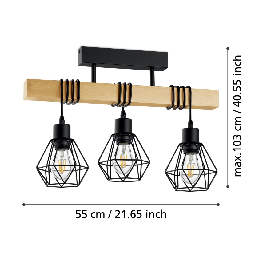 Eglo - Přisazený lustr TOWNSHEND 3xE27/60W/230V - FSC certifikováno