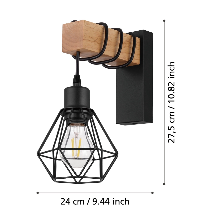 Eglo - Nástěnné svítidlo TOWNSHEND 1xE27/60W/230V