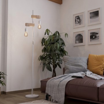 Eglo 44083 - Stojací lampa TOWNSHEND 2xE27/10W/230V bílá