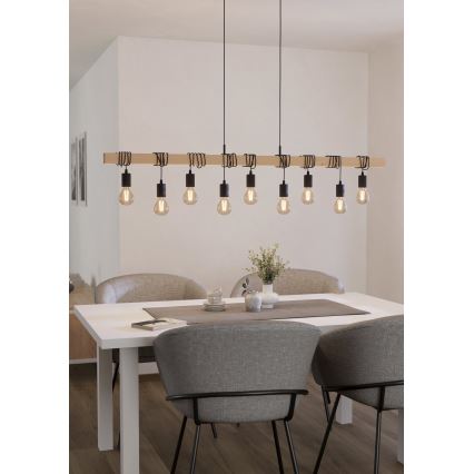 Eglo - Lustr na lanku TOWNSHEND 9xE27/60W/230V - FSC certifikováno