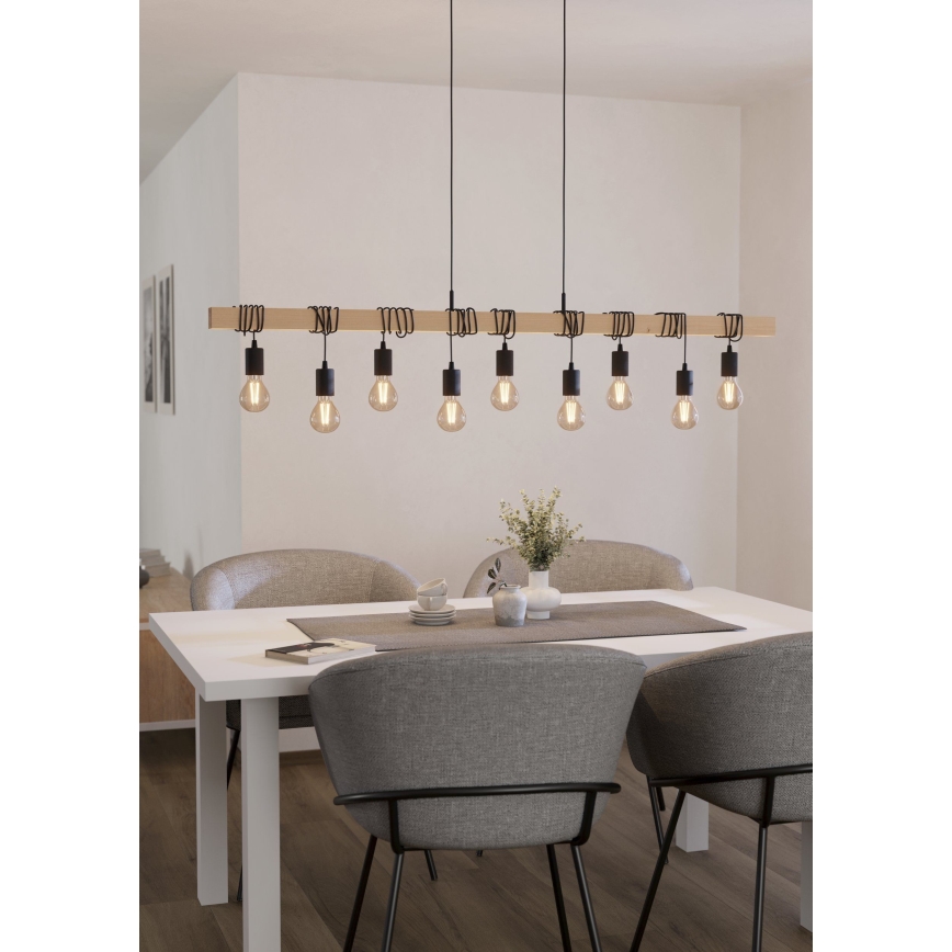 Eglo - Lustr na lanku TOWNSHEND 9xE27/60W/230V - FSC certifikováno