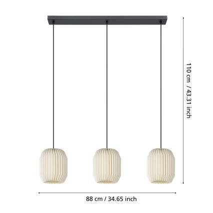Eglo - Lustr na lanku 3xE27/40W/230V