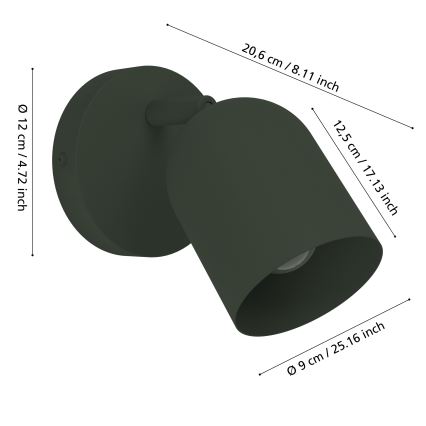 Eglo - Nástěnné bodové svítidlo 1xE14/40W/230V zelená