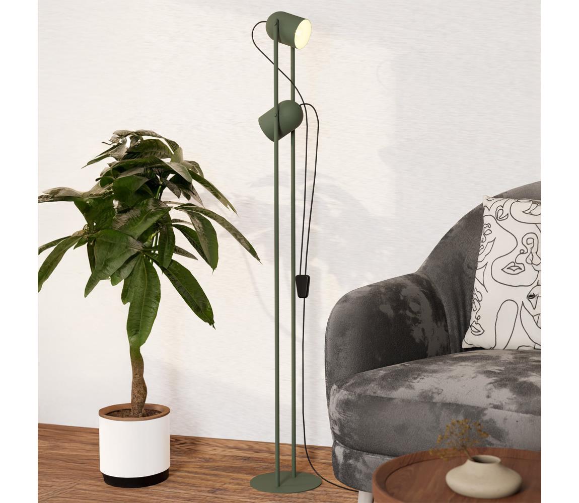 Eglo 44137 - Stojací lampa TILSTON 2xE14/8W/230V zelená 44137