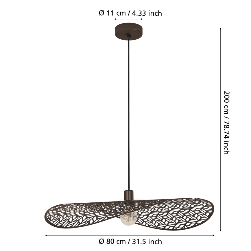 Eglo - Lustr na lanku 1xE27/60W/230V pr. 80 cm bronzová