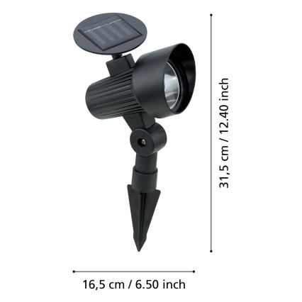 Eglo - SADA 3x LED Solární svítidlo se senzorem LED/200 mAh IP44 černá